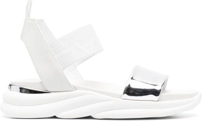 Baldinini metallic-strap detail sandals White