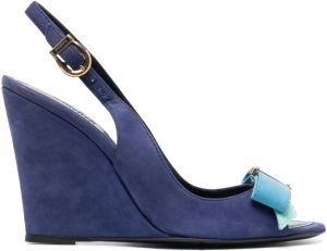 Baldinini open-toe wedge sandals Blue