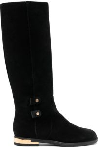 Baldinini round-toe leather boots Black