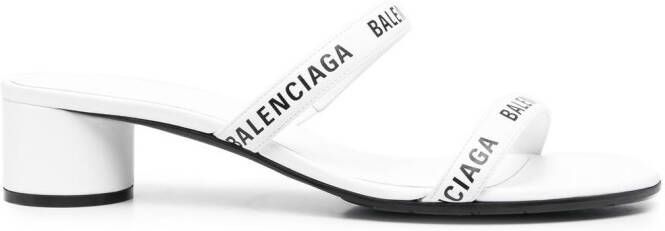 Balenciaga '45mm' logo-strap sandals White