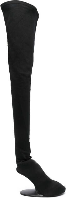 Balenciaga abstract-heel thigh boots Black