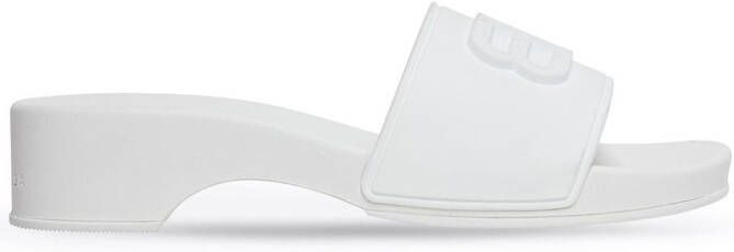 Balenciaga BB rubber slides White