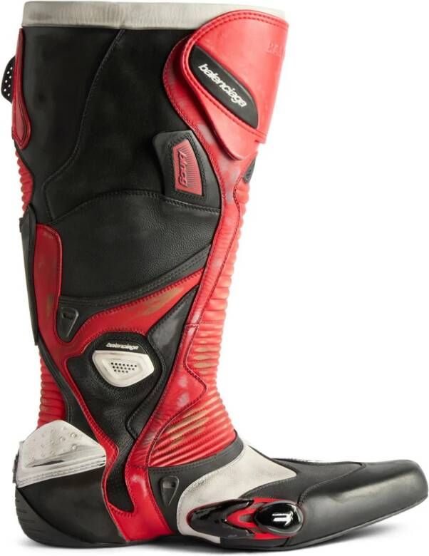 Balenciaga Biker leather boots Red