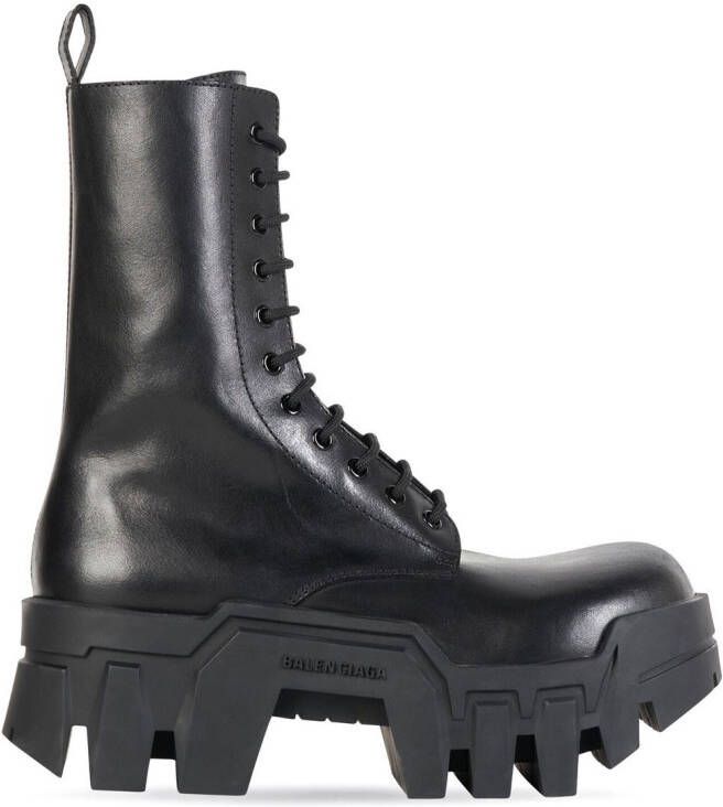 Balenciaga Bulldozer lace-up ankle boots Black