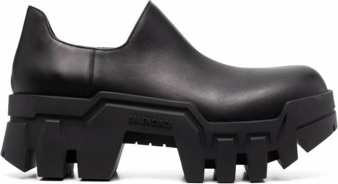 Balenciaga Bulldozer leather mini boots Black