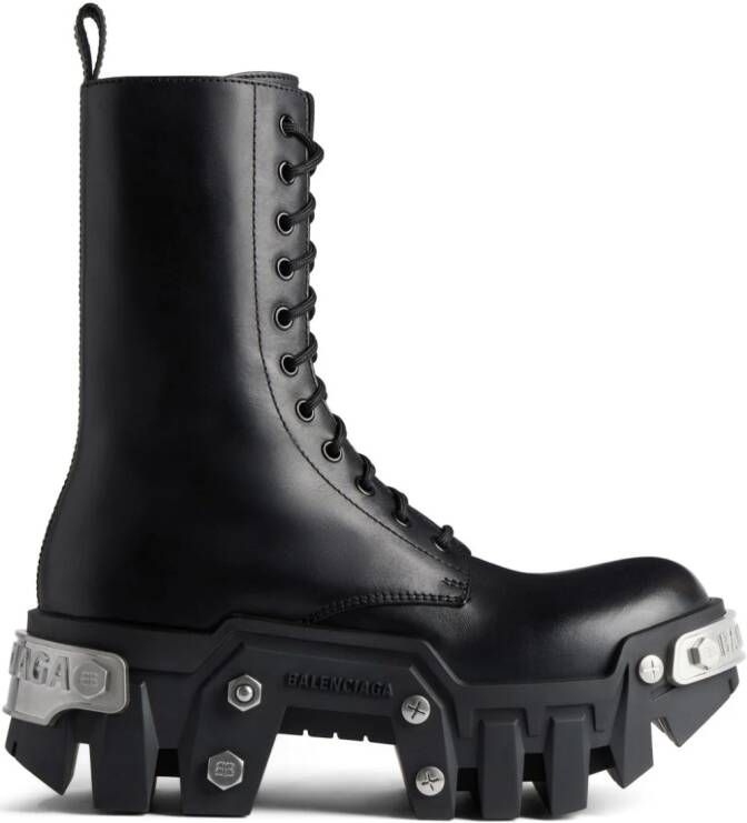 Balenciaga Bulldozer platform lace-up boots Black