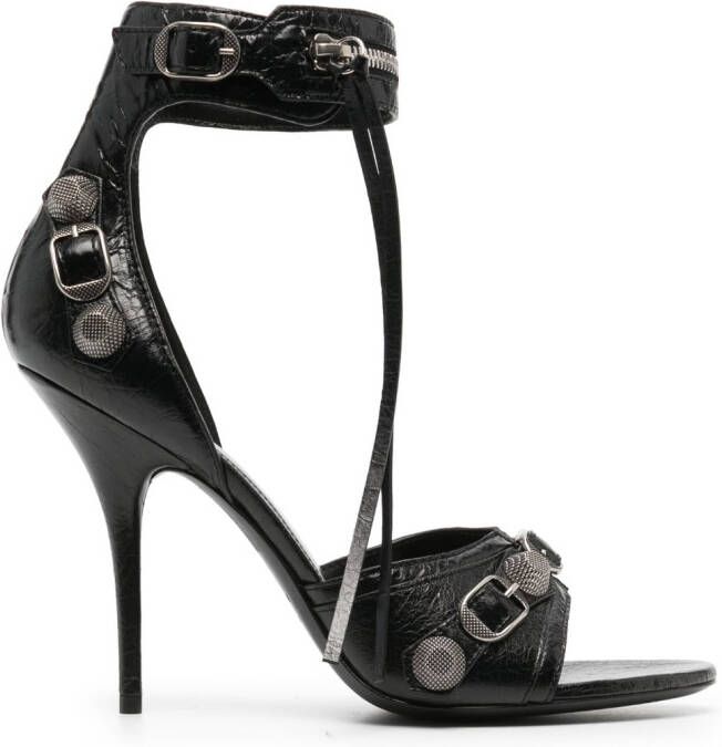Balenciaga Cagole 110mm leather sandals Black