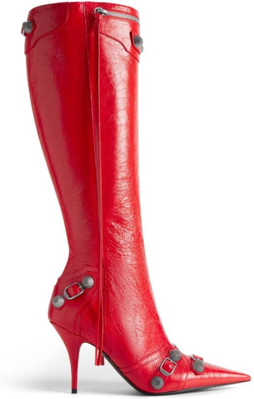 Balenciaga Cagole 90mm knee-high boots Red