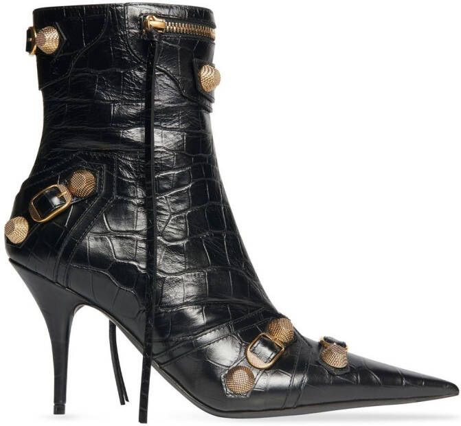 Balenciaga Cagole 90mm leather ankle boots Black