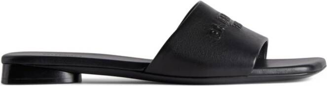 Balenciaga Duty Free leather slides Black