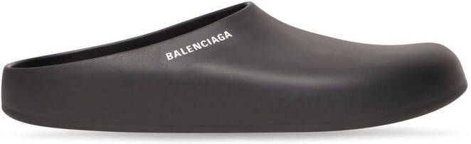 Balenciaga Eva logo-print sliders Black