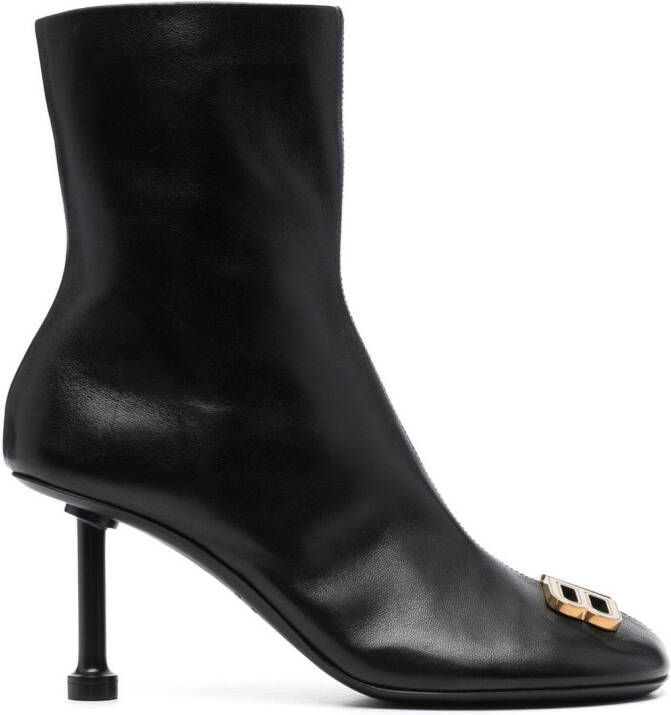 Balenciaga Groupie Bootie 80mm leather boots Black