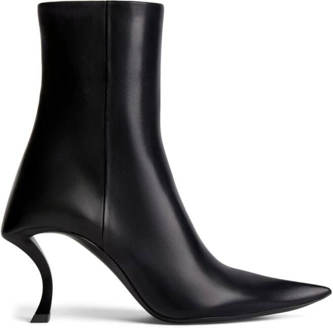 Balenciaga Hourglass 100mm leather ankle boots Black