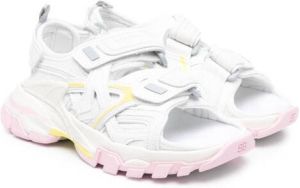 Balenciaga Kids ridged touch strap sandals White
