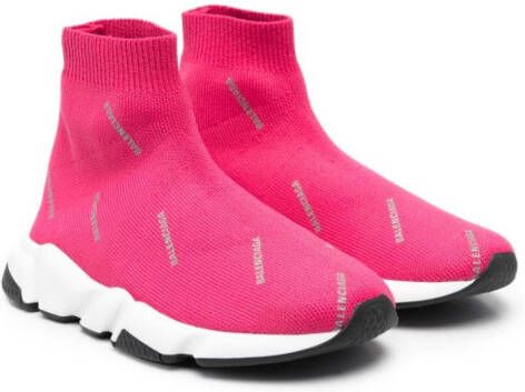 Balenciaga Kids Speed logo-print sock sneakers Pink