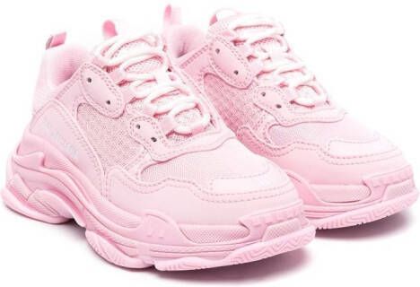 Balenciaga Kids Triple S lace-up sneakers Pink
