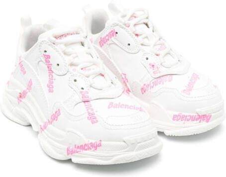 Balenciaga Kids Triple S logo-print sneakers White