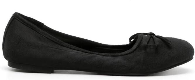 Balenciaga Leopold satin ballerina shoes Black