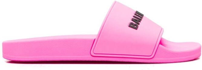 Balenciaga raised logo slides Pink