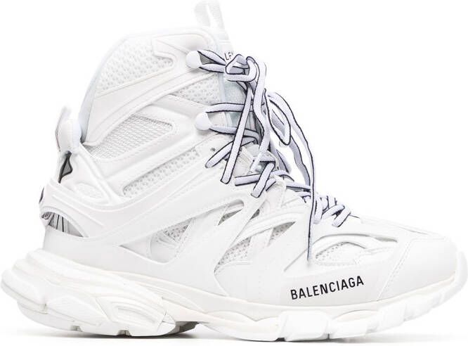 Balenciaga logo-print lace-up sneakers White