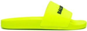 Balenciaga logo-print rubber sliders Yellow
