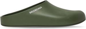 Balenciaga logo-print sliders Green