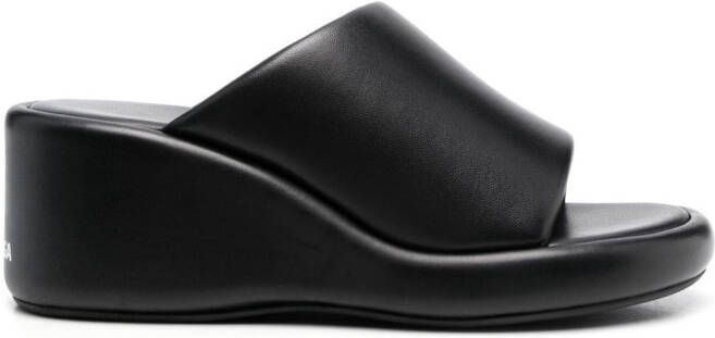 Balenciaga logo-print wedge sandals Black