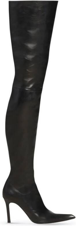 Balenciaga Odeon 100mm over-the-knee leather boots Black