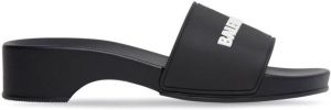 Balenciaga Pool-Clog logo slide sandals Black