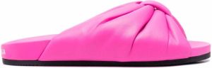 Balenciaga Puffy gathered-detail leather slides Pink