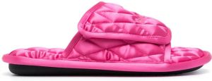 Balenciaga quilted logo-embroidered slides Pink