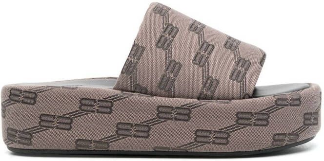 Balenciaga Rise monogram slides Brown
