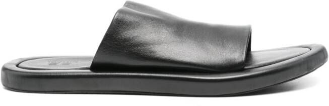 Balenciaga round-open toe leather sandals Black