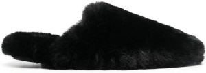 Balenciaga slip-on shearling mules Black