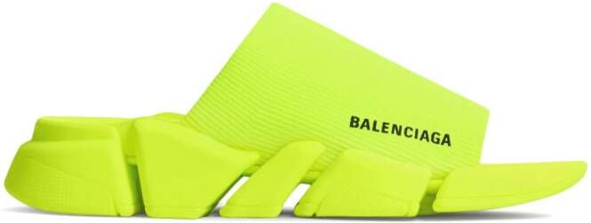 Balenciaga Speed 2.0 logo-print slides Yellow