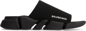 Balenciaga Speed 2.0 ribbed 3D-knit slides Black