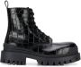 Balenciaga Strike L20 crocodile effect boots Black - Thumbnail 1