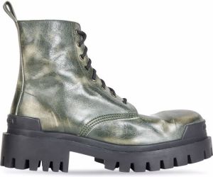 Balenciaga Strike leather ankle boots Green