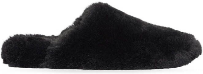 Balenciaga Teddy faux-shearling slippers Black