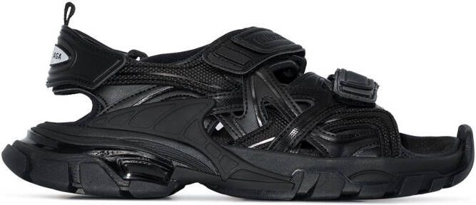 Balenciaga Track flat sandals Black