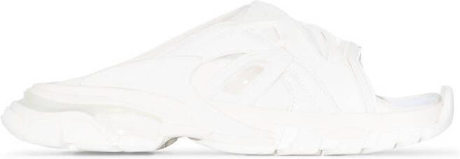 Balenciaga Track flat slide sandals White