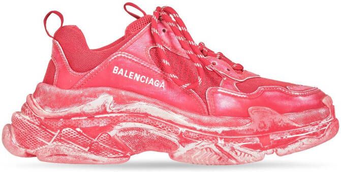 Balenciaga Tripe S faded-effect sneakers Red