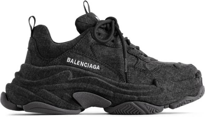 Balenciaga Triple S denim sneakers Black