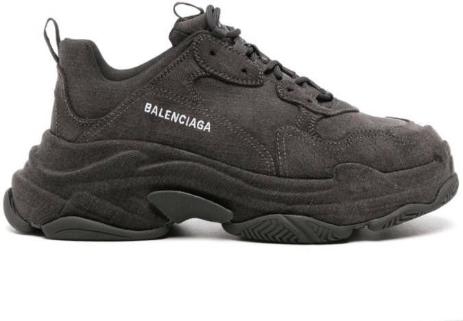 Balenciaga Triple S denim sneakers Black