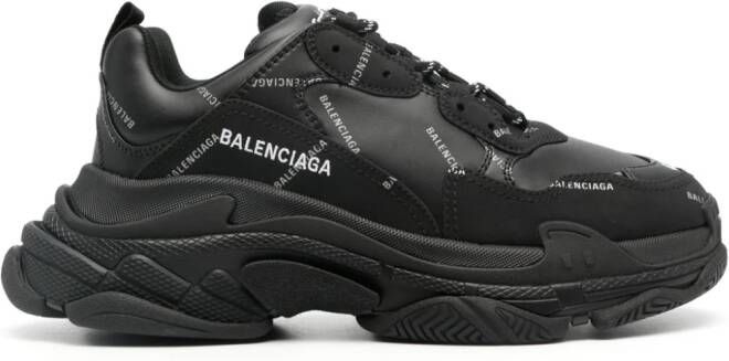 Balenciaga Triple S logo-print sneakers Black