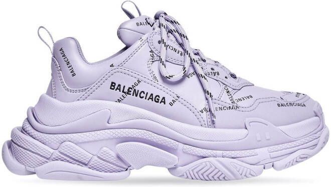 Balenciaga Triple S logo-print sneakers Purple