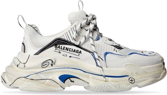 Balenciaga Triple S sketch-print sneakers White