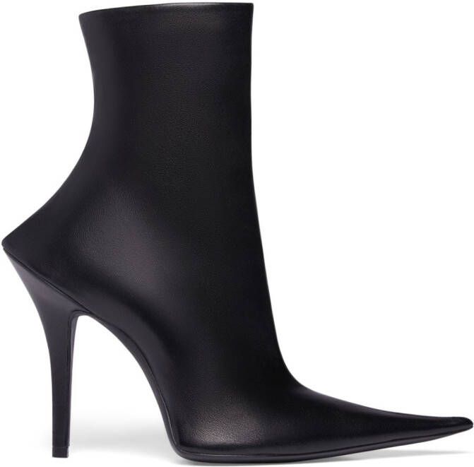 Balenciaga Witch high-heel leather boots Black