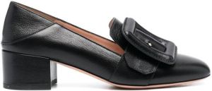 Bally 45mm leather decorative buckle loafers Black