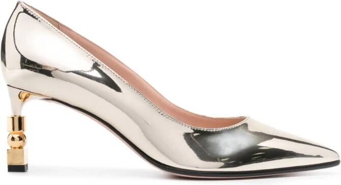 Bally 65mm sculpted-heel patent-finish pumps Gold